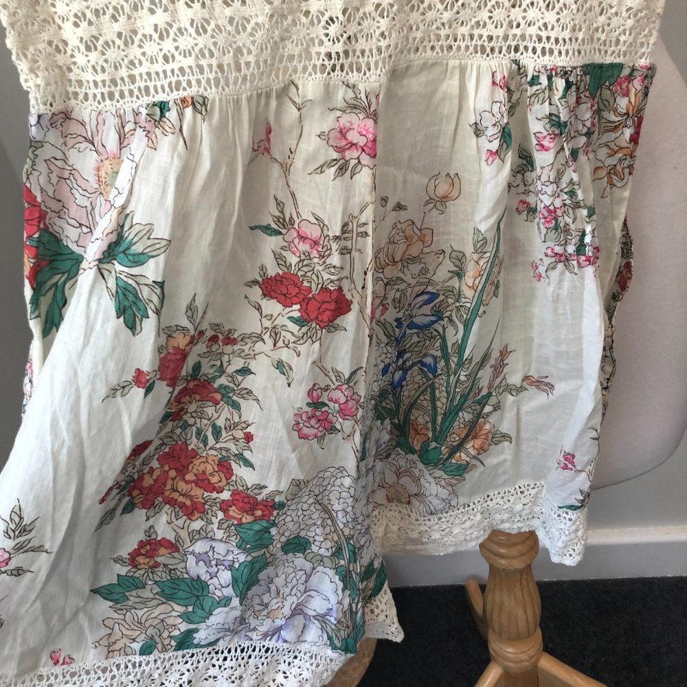 Zimmermann Cream Floral Sleeveless Cott on Play Suit Size 8 - Picture 9 of 15